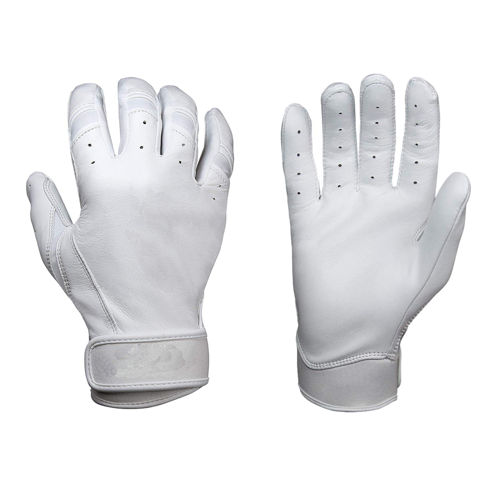Wholesale Custom Hand Protection white Baseball Batting Gloves genuine leather