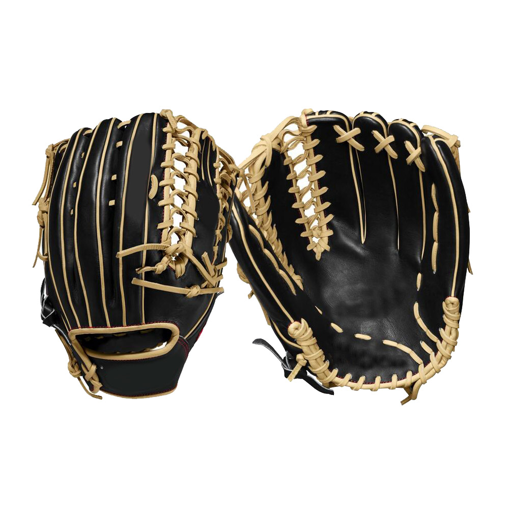 12.75" Outfield Baseball Glove Japanese kip leather baseball gloves black