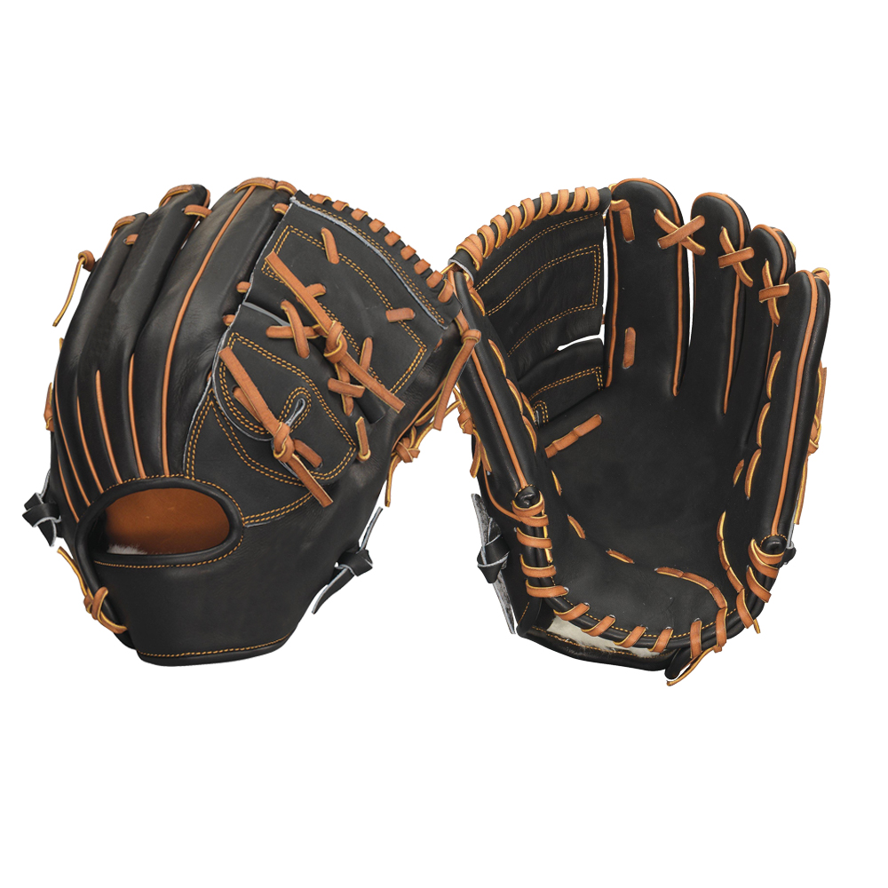 12 inch baseball gloves Japanese kip leather black pitcher gloves