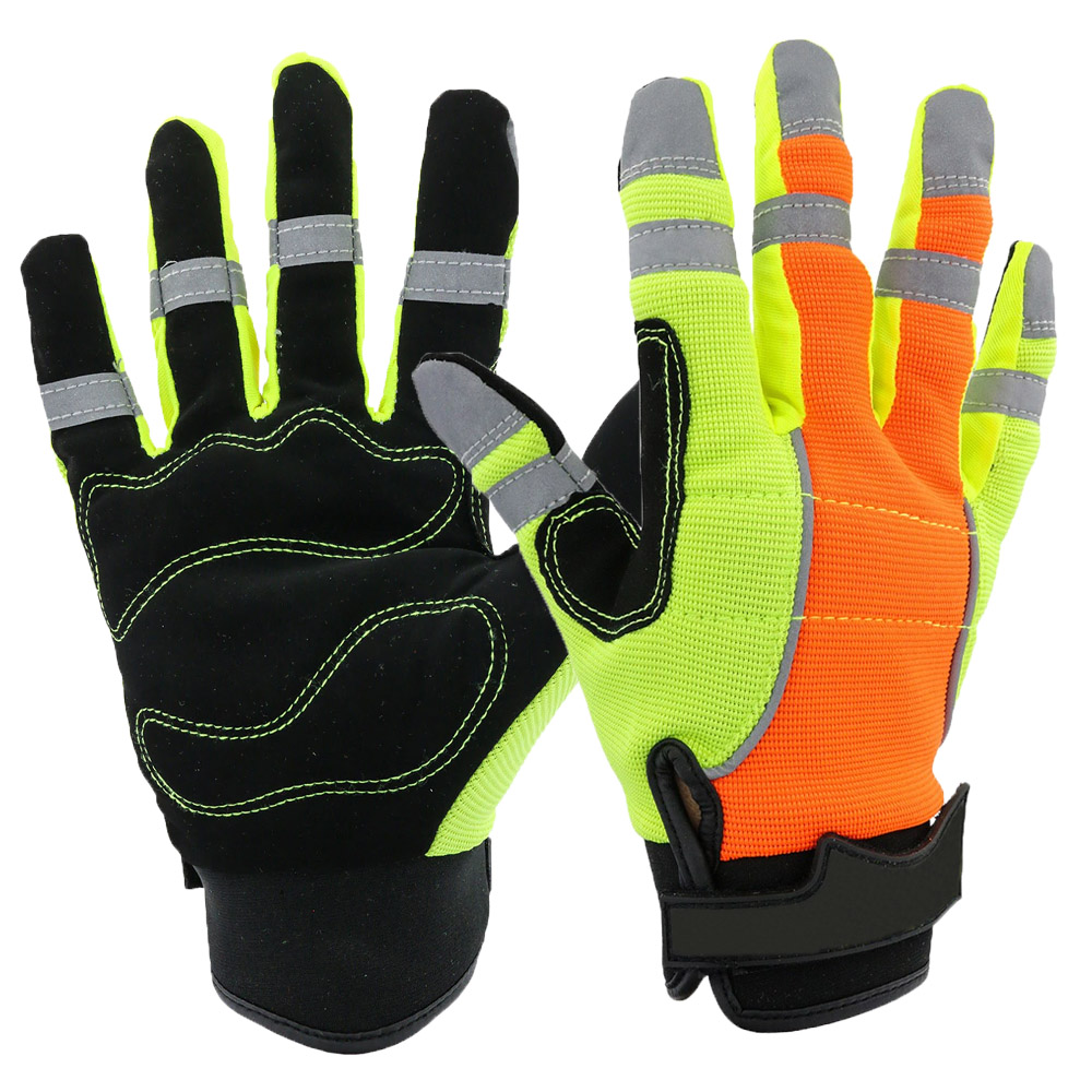 Highly visible Safety Reflective Gloves durable impact heavy-duty work gloves