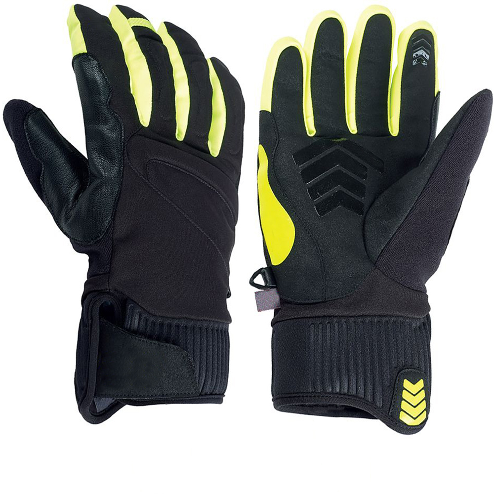 Weatherproof warm winter silicone print palm insulated ski gloves