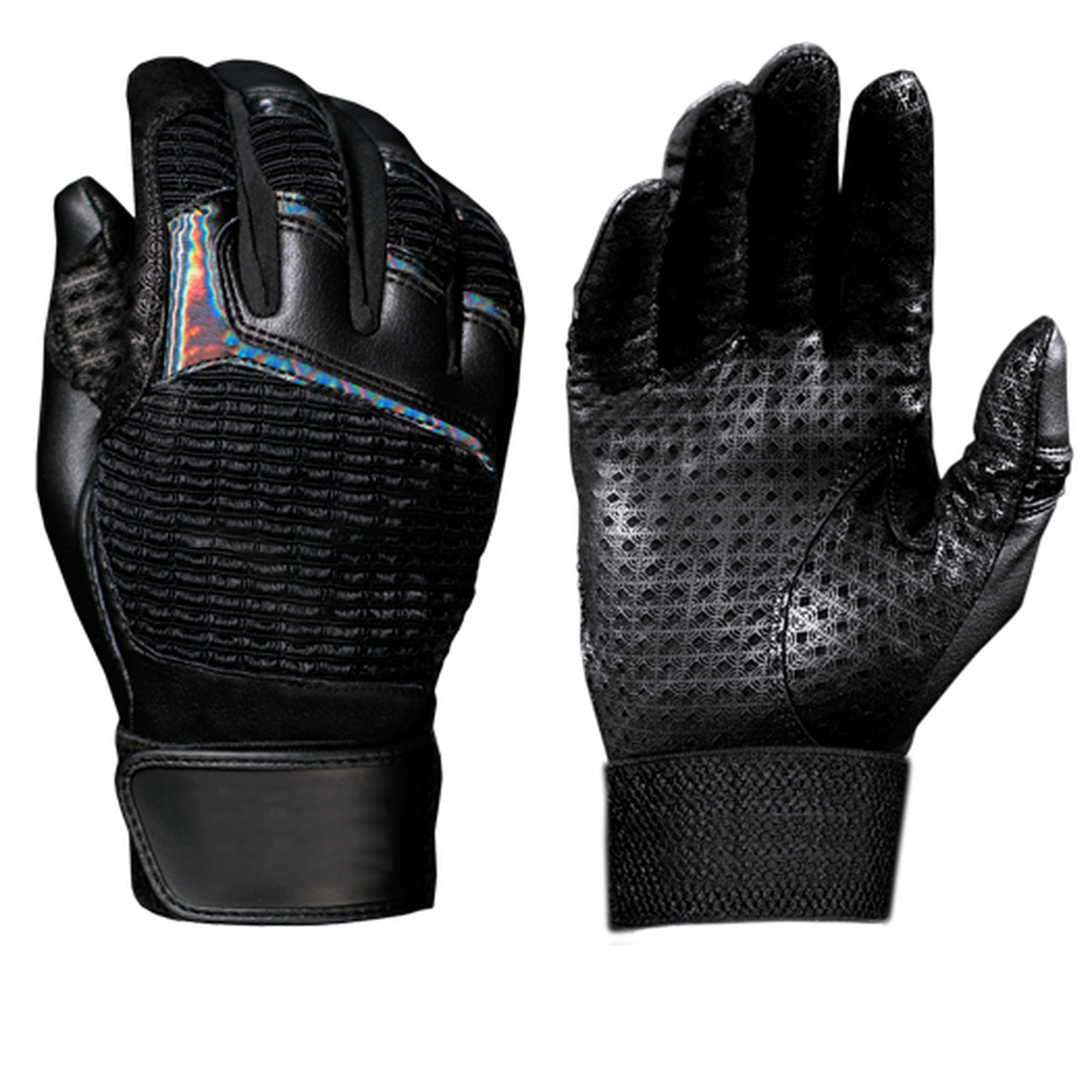 Genuine leather moisture-wicking durable black adult batting gloves