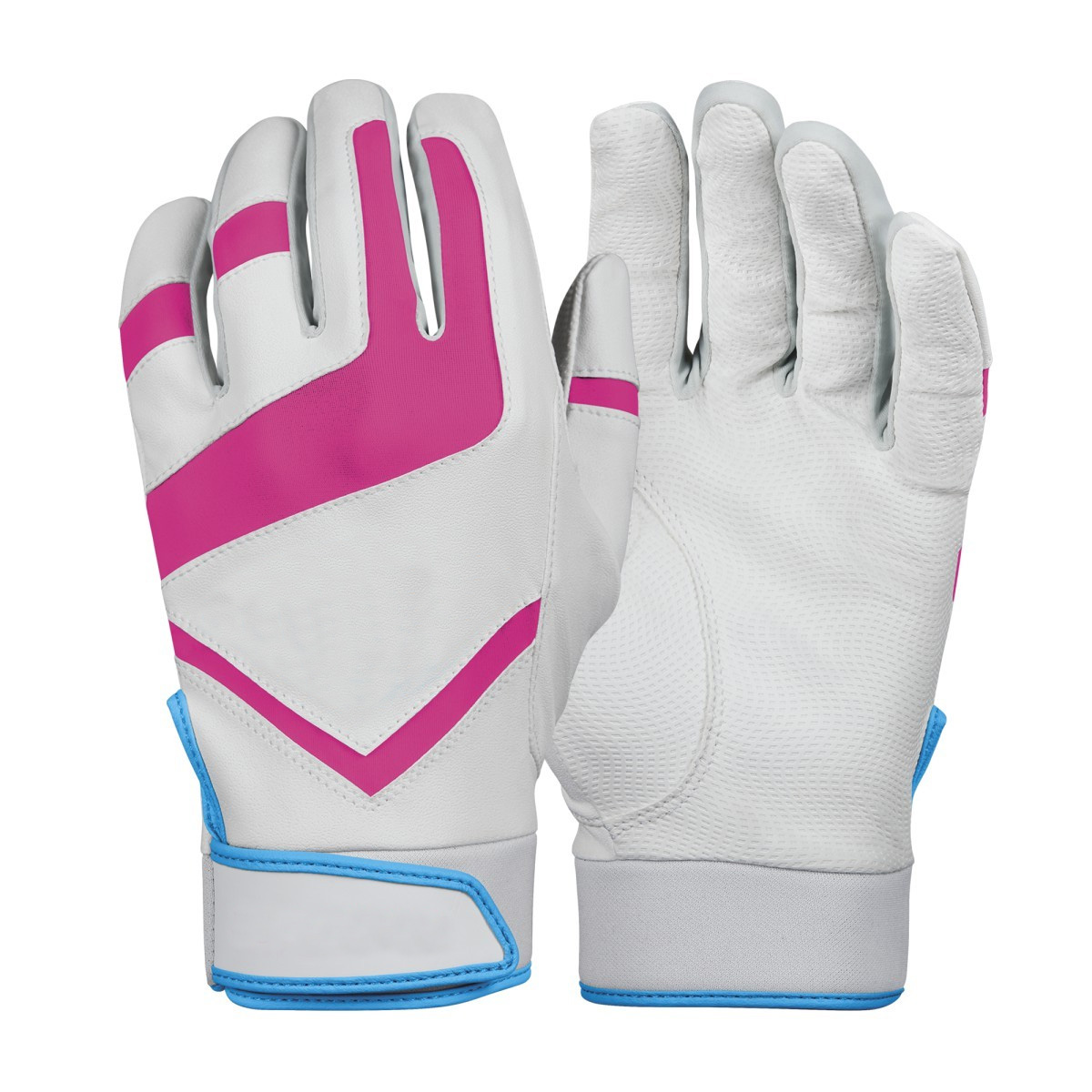 Professional softball batting gloves customized leather women batting gloves pink