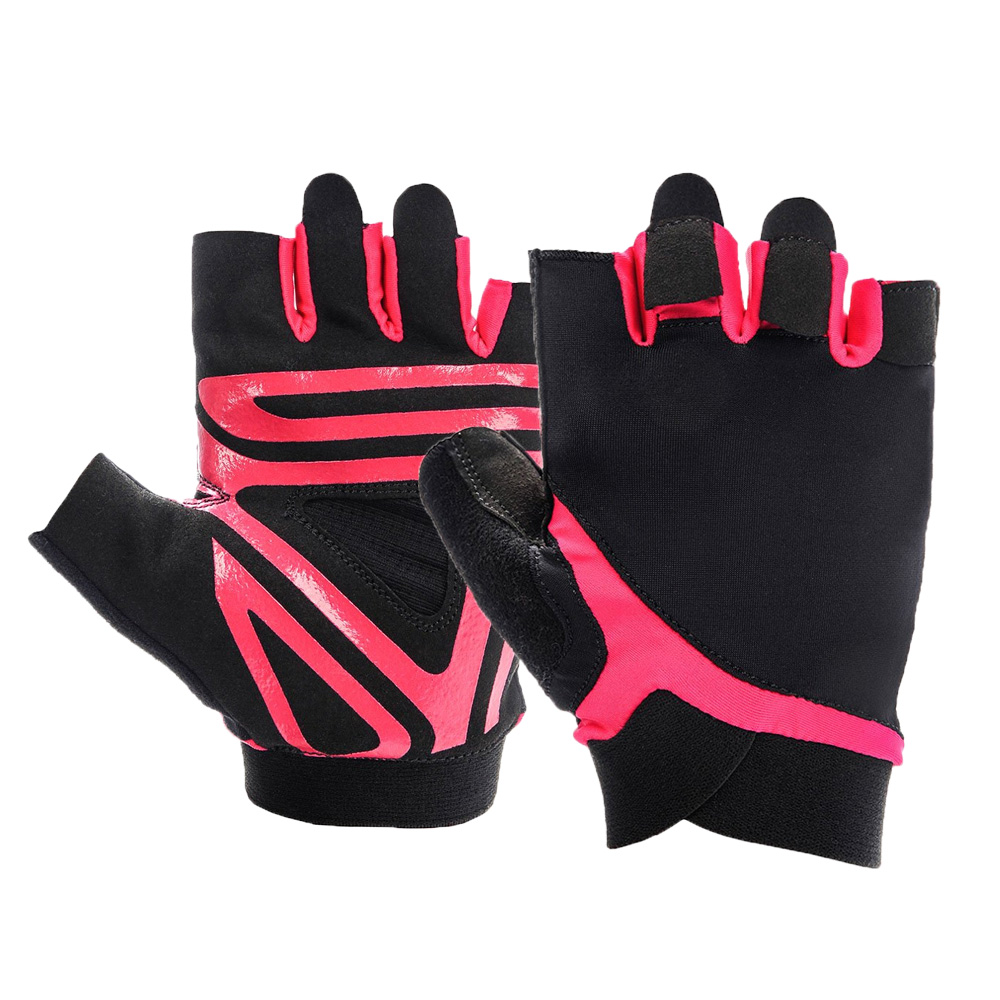 2020 training fitness gloves pink color silicone grip palm soft fitness gloves for women