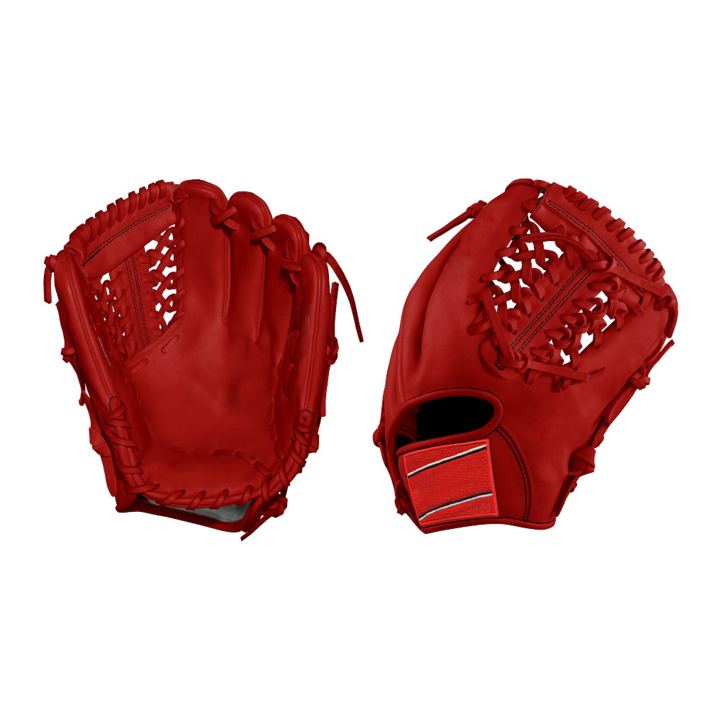 Custom kip leather professional right hand throw basket web red baseball glove