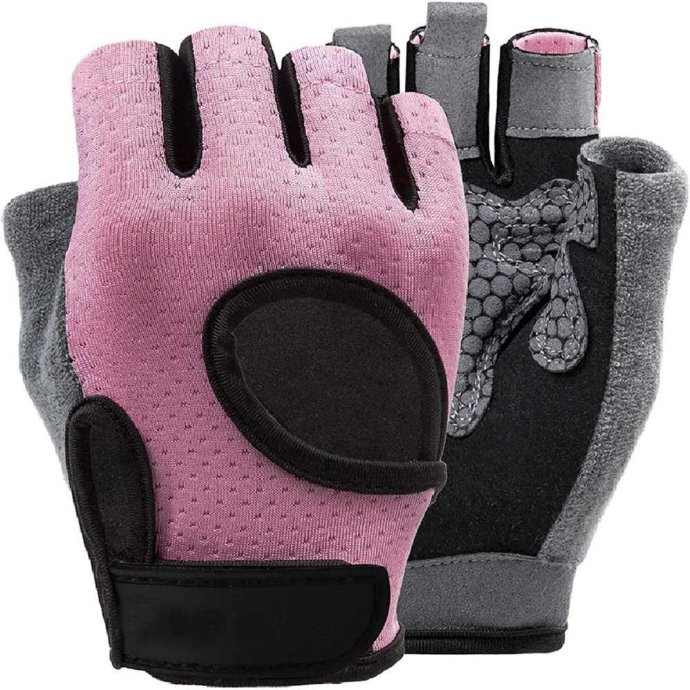 New Short Fingers Custom Logo Half Fingers Palm Pink Yoga Glove Weight Lifting Fitness Training Work