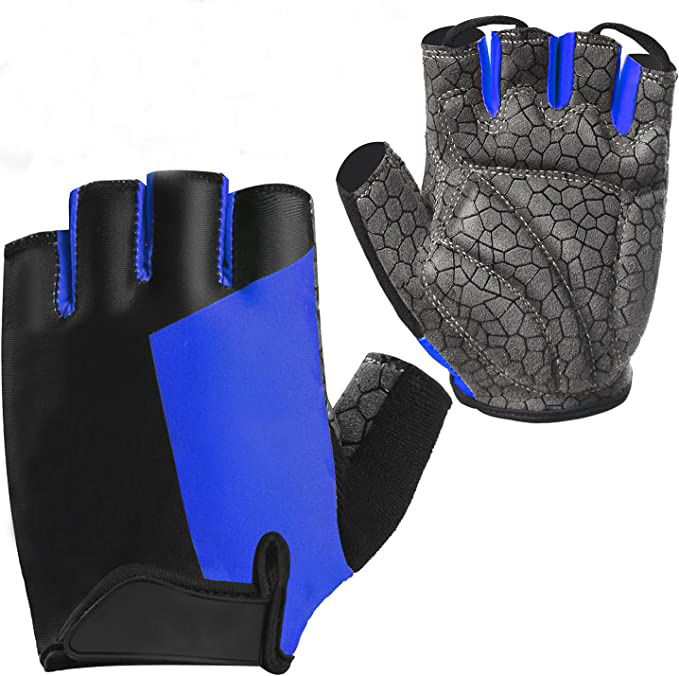 Outdoor GEL Padded Vibration-Resistant Short Finger Gloves Good Elastic Fabric Fitness Bike Mountain