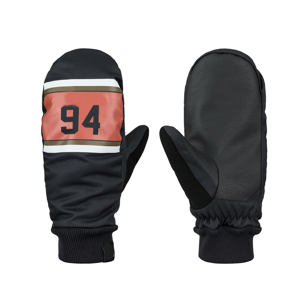Winter snowboarding mittens Pu leather palm mittens