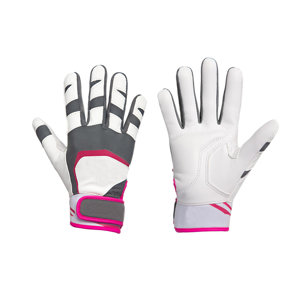 white batting gloves leather palm softball gloves breathable