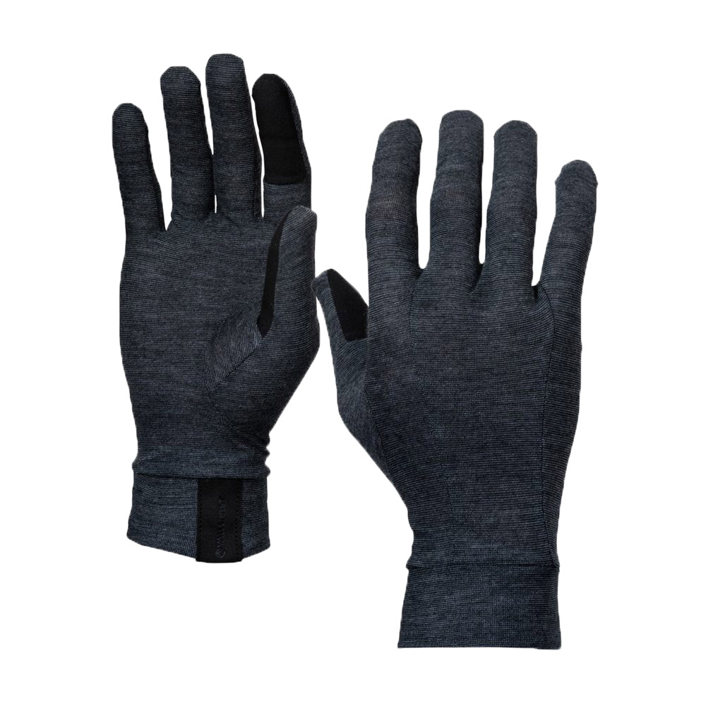 Black unisex touch gloves for winter running keep warm and soft