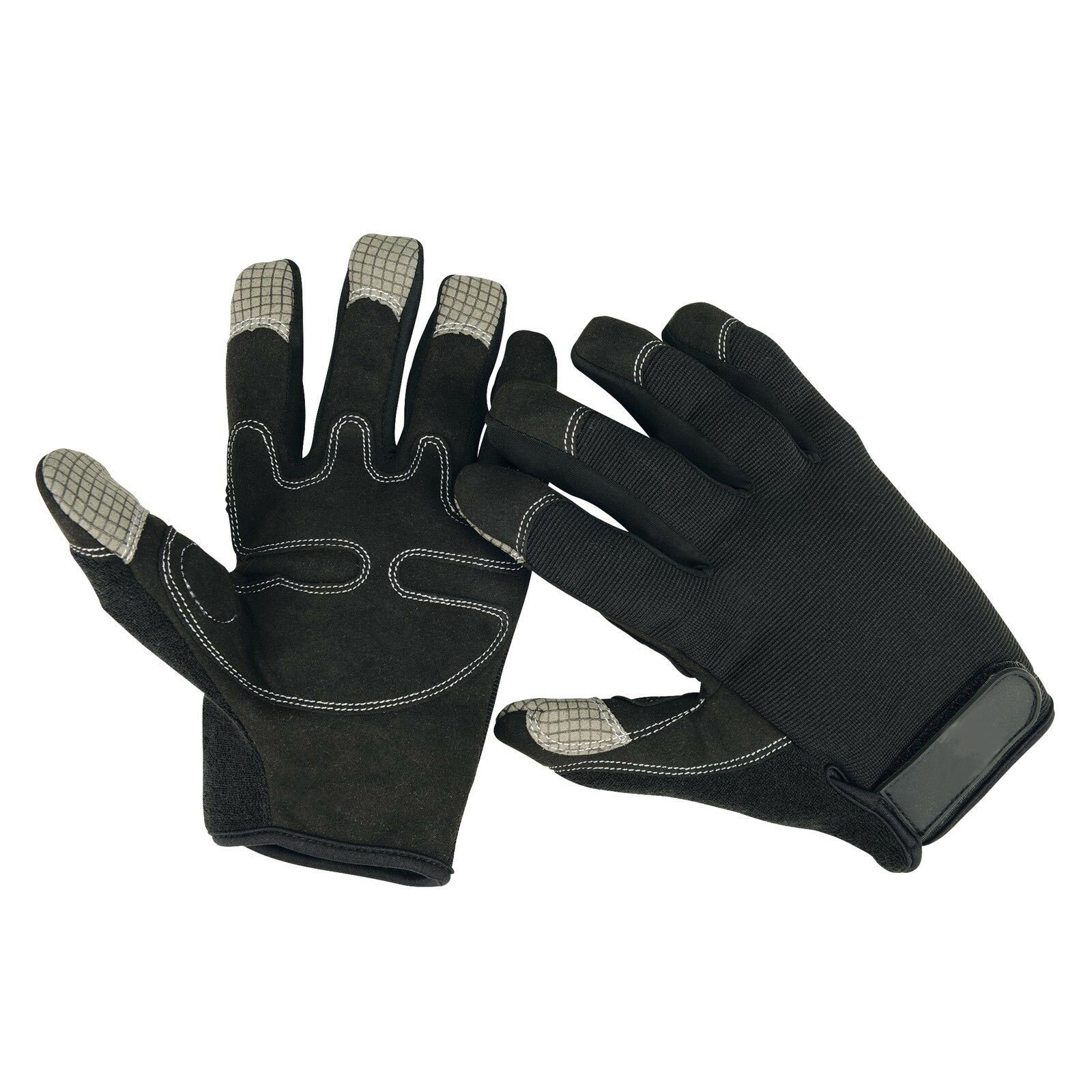 Breathable mechanic gloves synthetic leather strong grip and protection work gloves