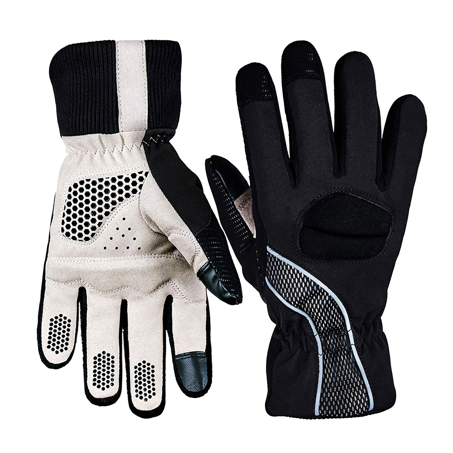 Winter Reflective Warm Insulated Touch Screen Gel Padding Ski Gloves