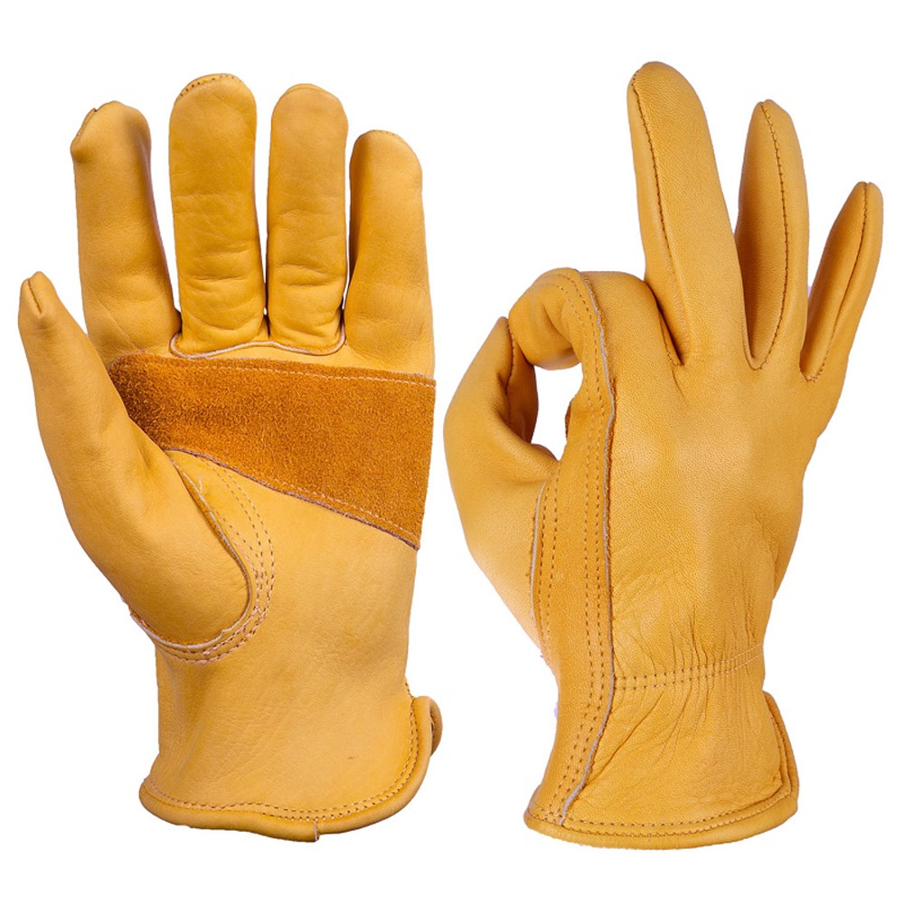 Wholesale mechanic gloves safety cowhide leather mechanic gloves
