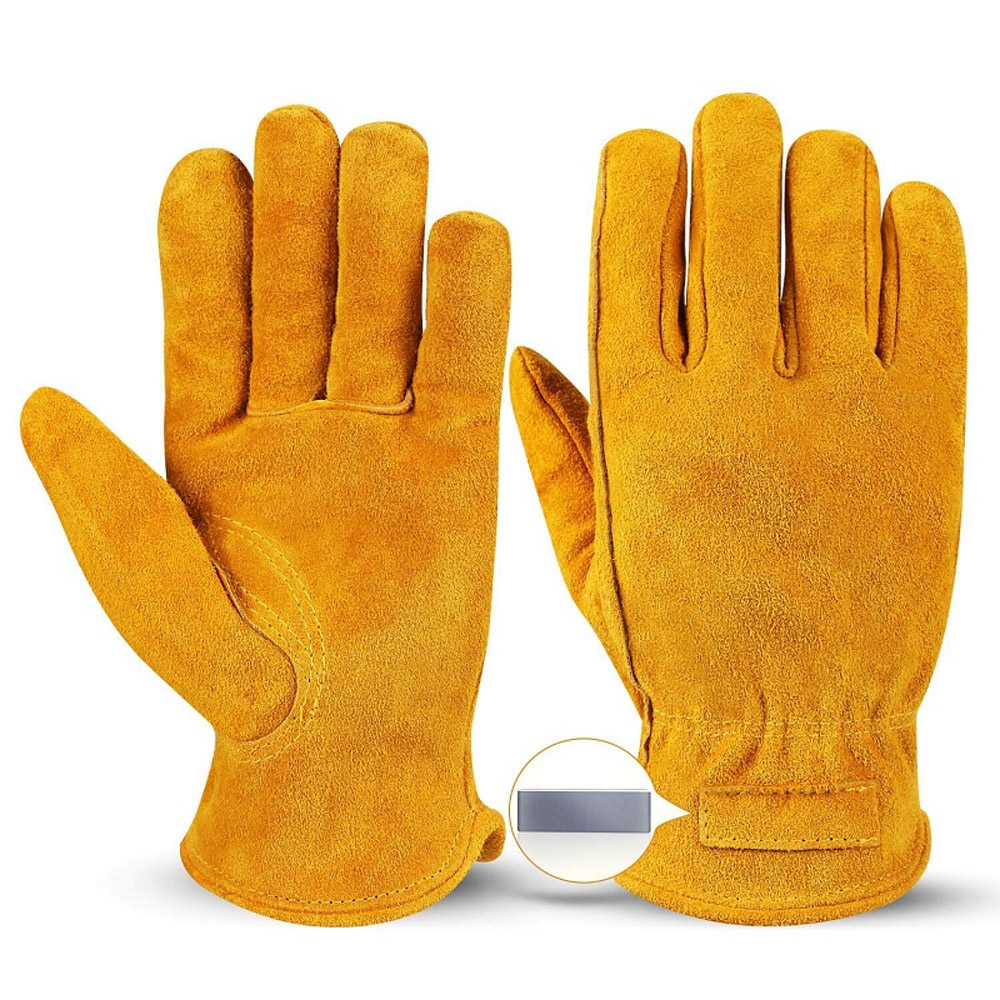 Cowhide leather industrial working gloves safety hand gloves