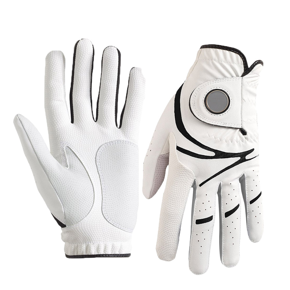 Breathable mesh genuine leather golf gloves excellent grip golfing gloves
