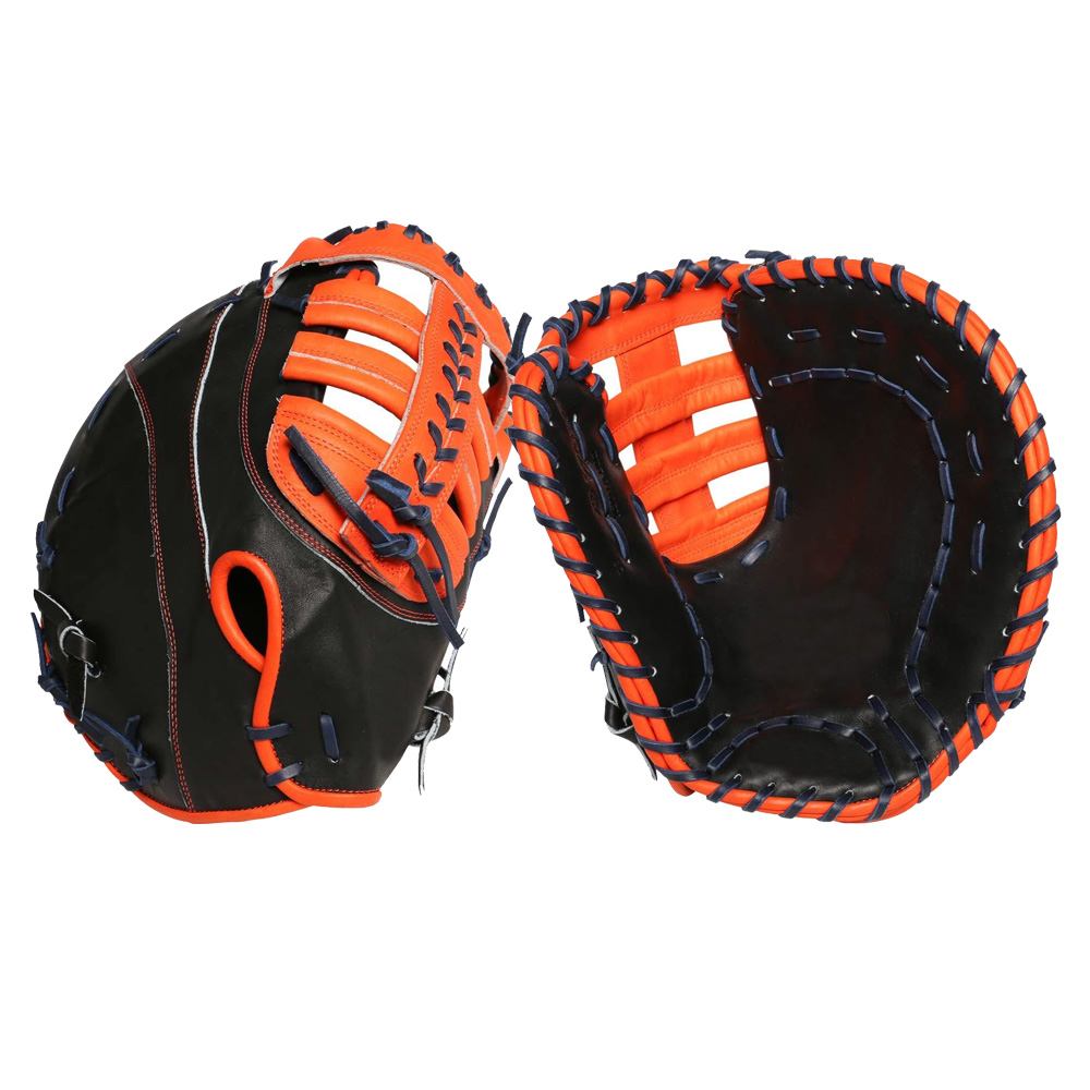 12 inch Baseball First Base Mitt custom logo black leather baseball gloves