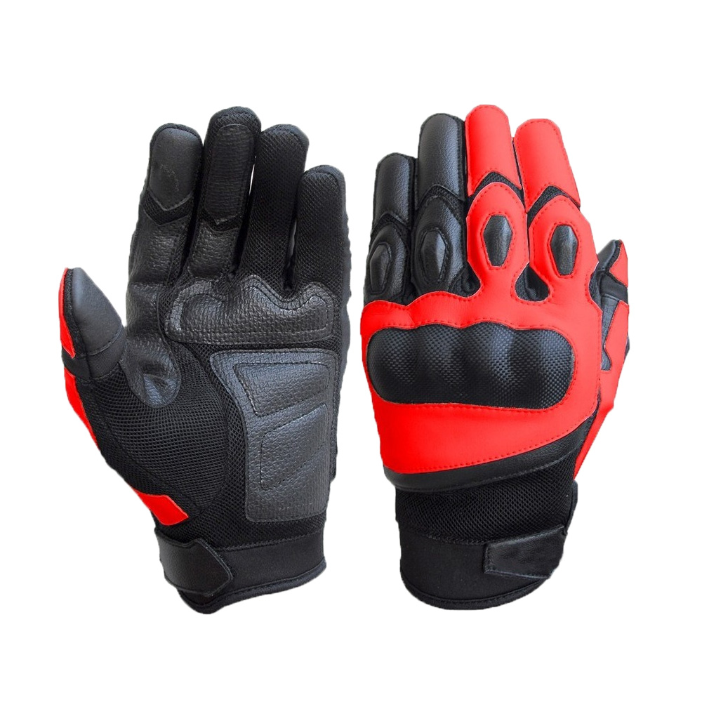 Motorcycle Leather Gloves hard carbon knuckle protector winter riding gloves