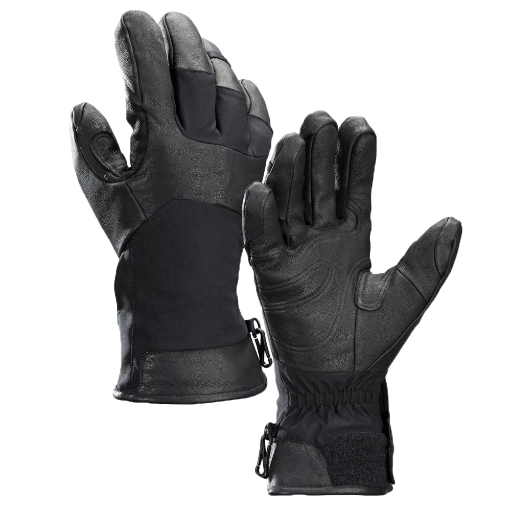 Black goatskin genuine leather ski gloves Ski Accessories dexterity and breathability