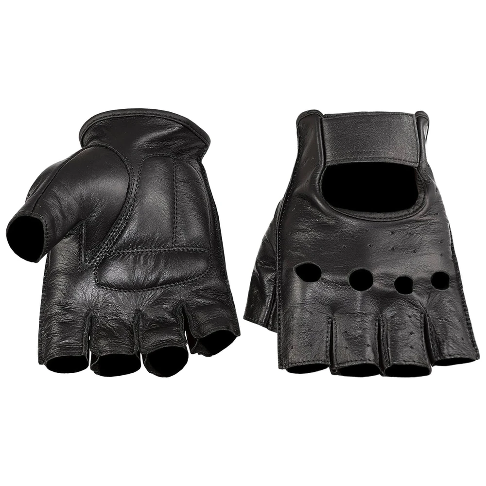 Motorcycle gloves manufacturer female Black leather comfortable durable half finger motorcycle ridin