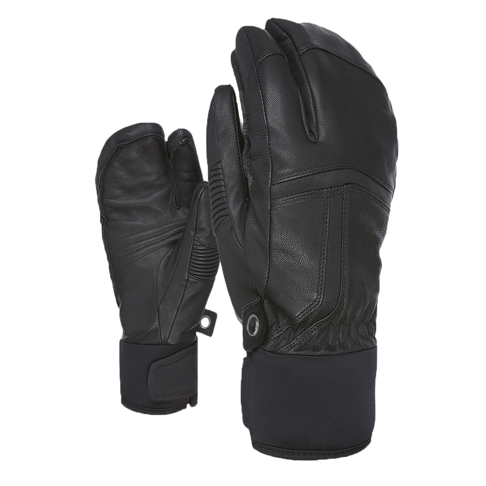 Best selling multi-colored waterproof separate fingers leather ski gloves for man