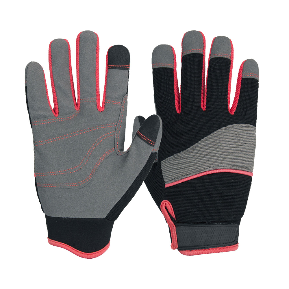 Best selling Synthetic leather with Spandex back durable woman mechanic gloves for daily work