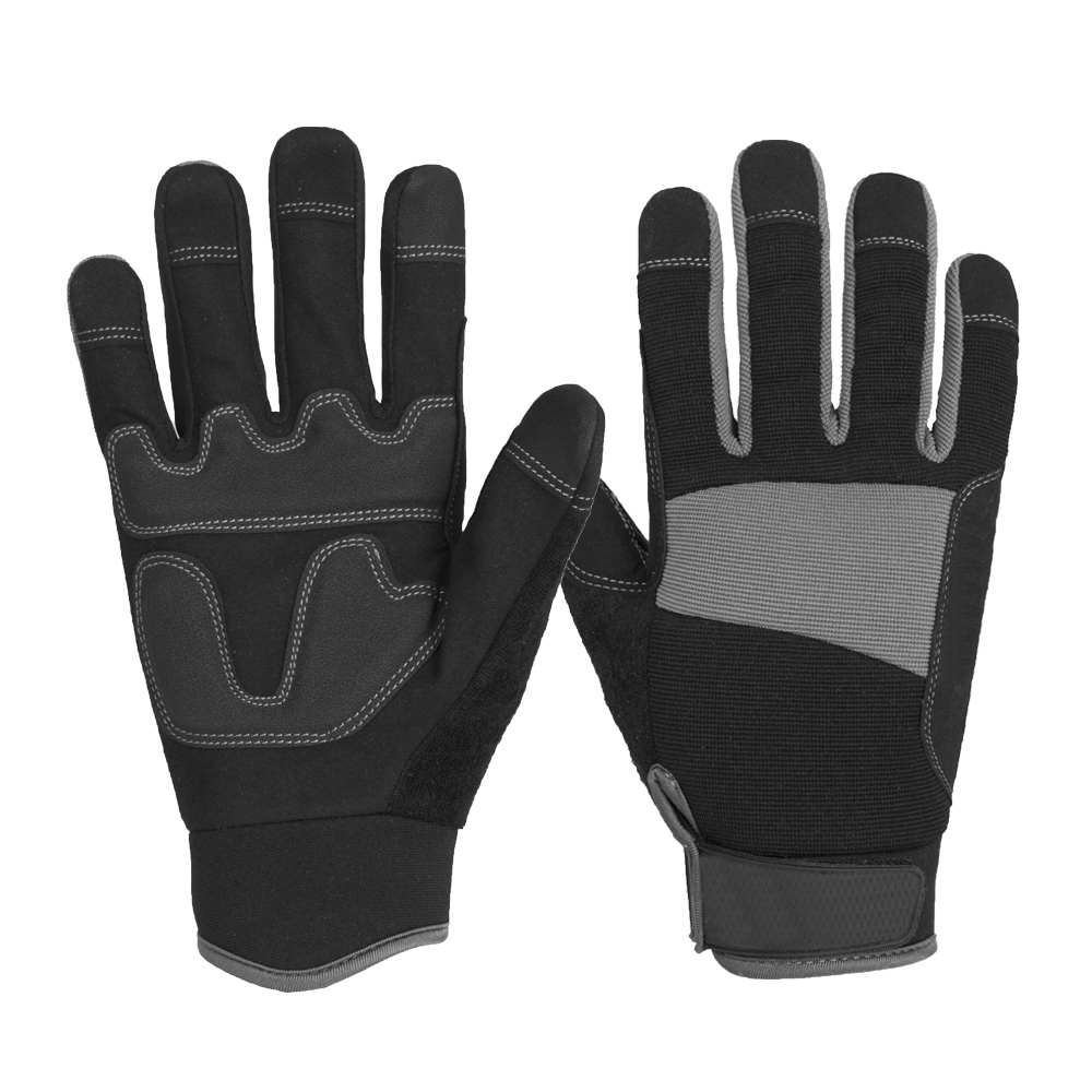 New arrive durable double layer leather palm working gloves black gloves for safety working