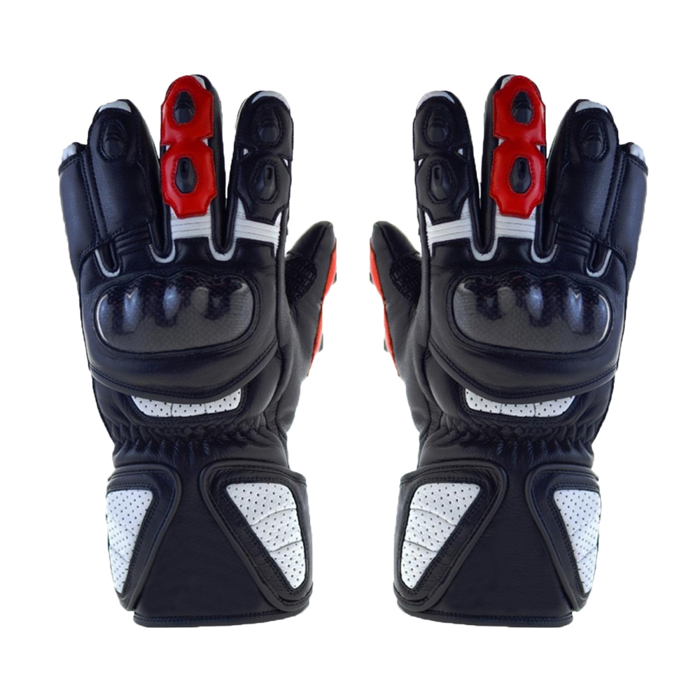 High quality genuine Leather motorcycle gloves carbon fiber protected gloves for motorcycle
