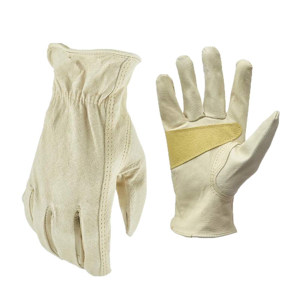 High quality white pigskin safety work gloves Keystone thumb protection safety gloves