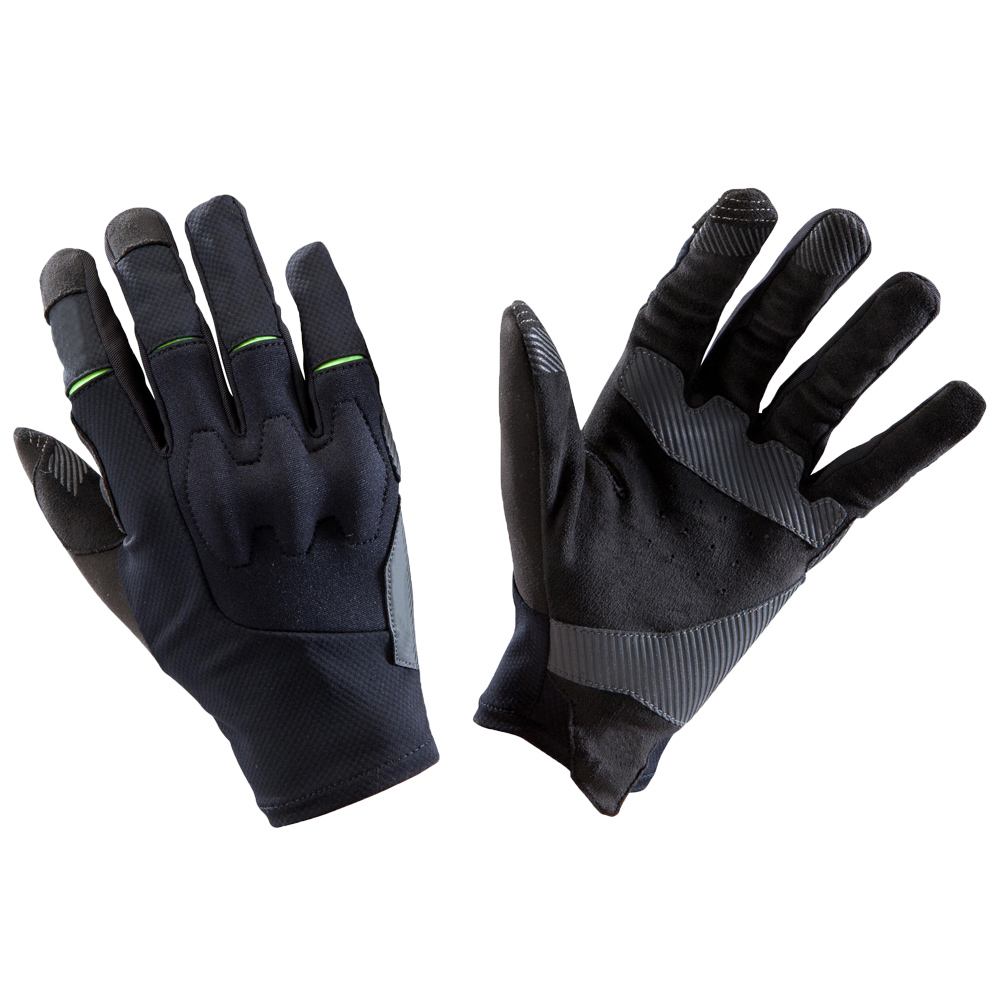 Black mountain Bike Gloves MTB long finger shake proof for adult biking gloves