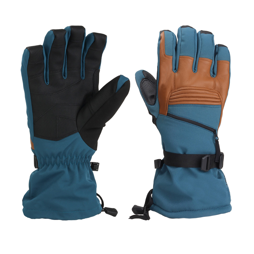 goatskin ski gloves winter men's leather gloves waterproof