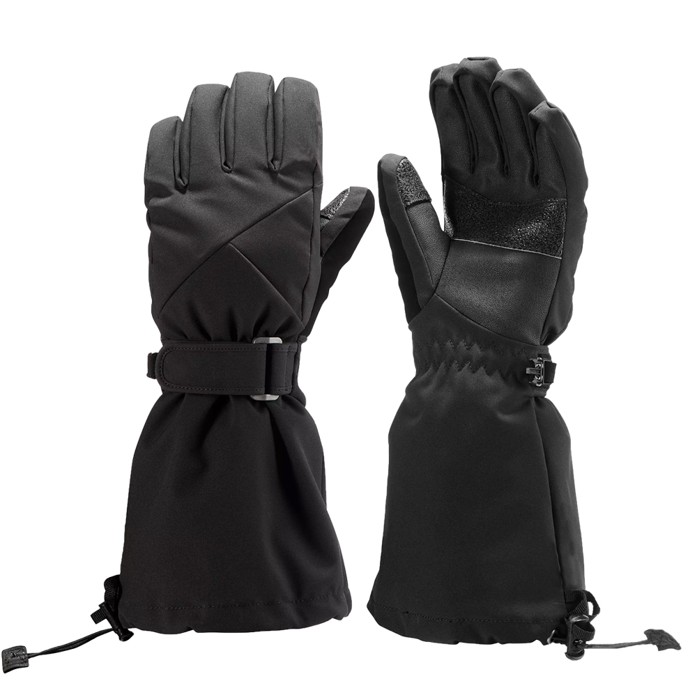 Wholesale ski gloves supplier black child windproof ski gloves grip palm for junior age