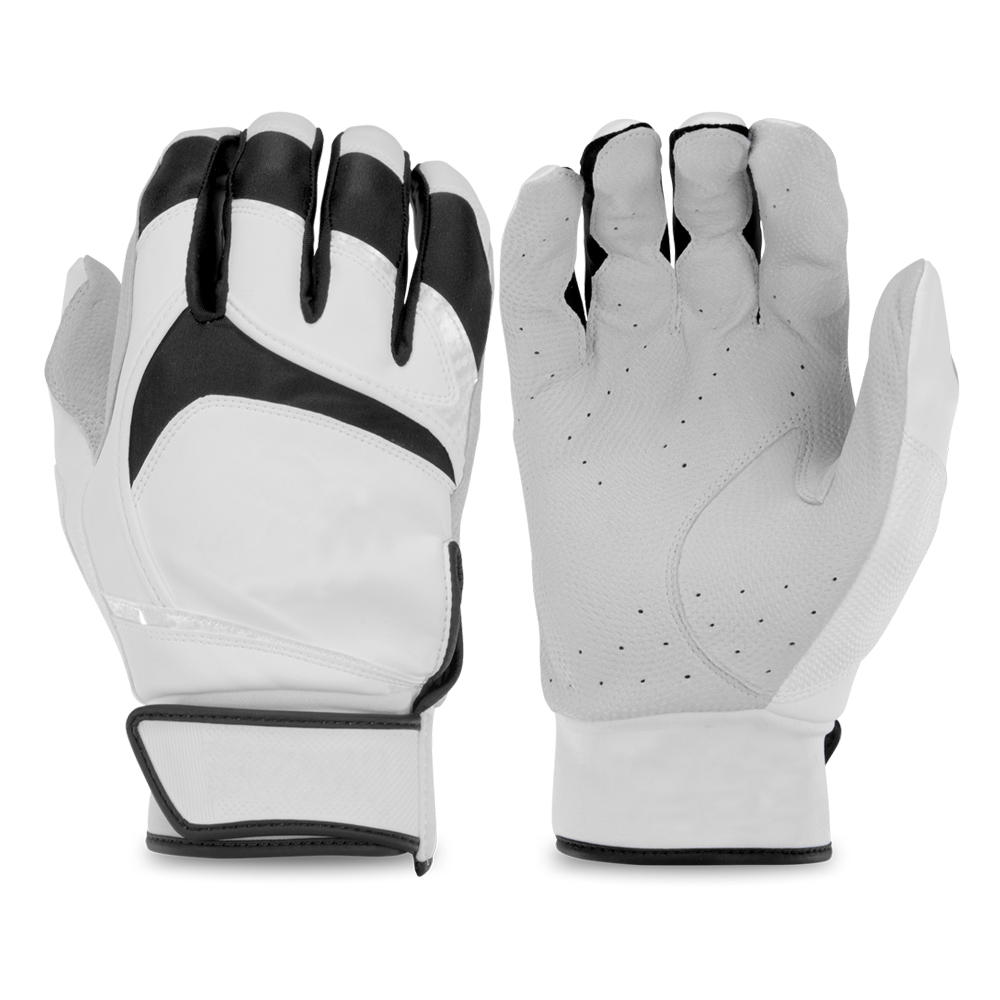 Professional pearl white batting gloves baseball batting whole durable leather with digital palm