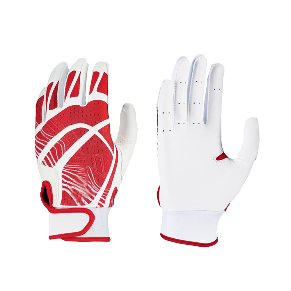 Professional white sports batting gloves adult baseball batting gloves