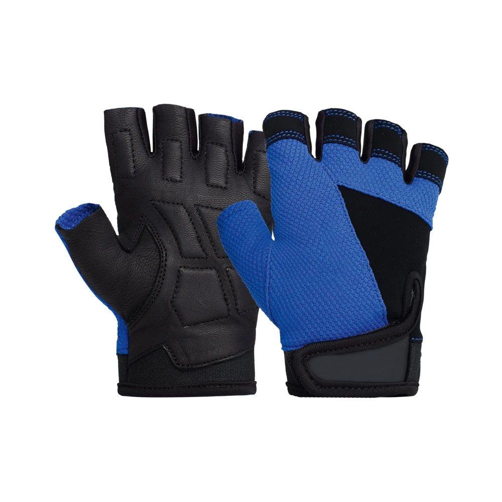 Fashionable colorful women's  fingerless leather palm weight lifting gloves