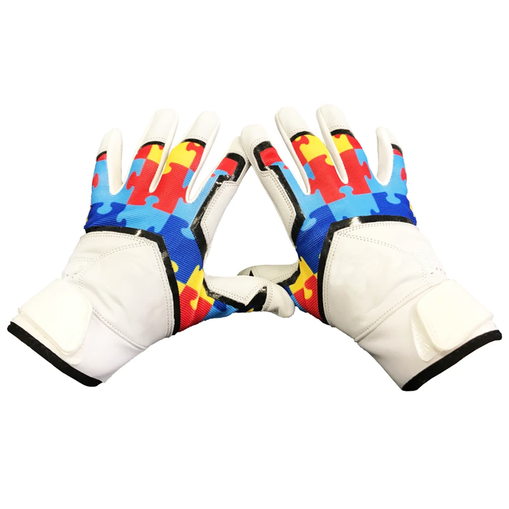 New polychrome sheepskin leather breathable elastic batting gloves
