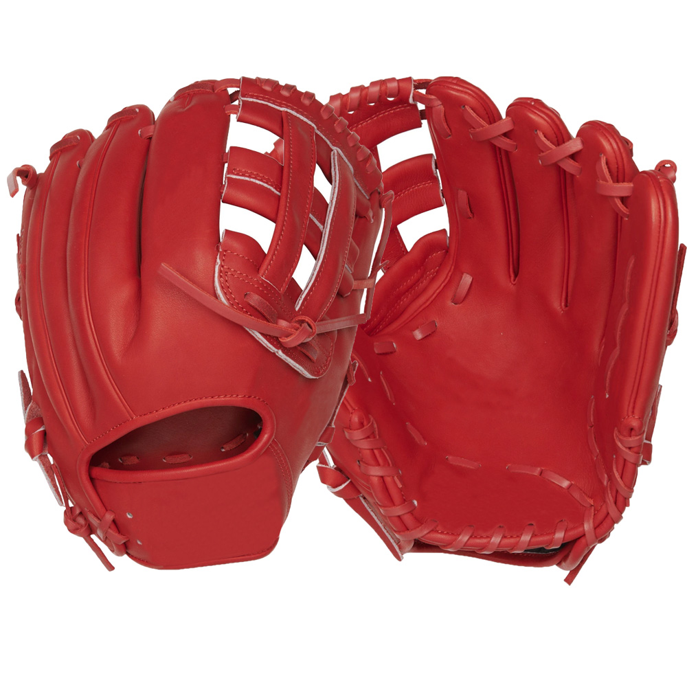 High quality red cowhide leather outfield baseball glove right hand throw baseball glove