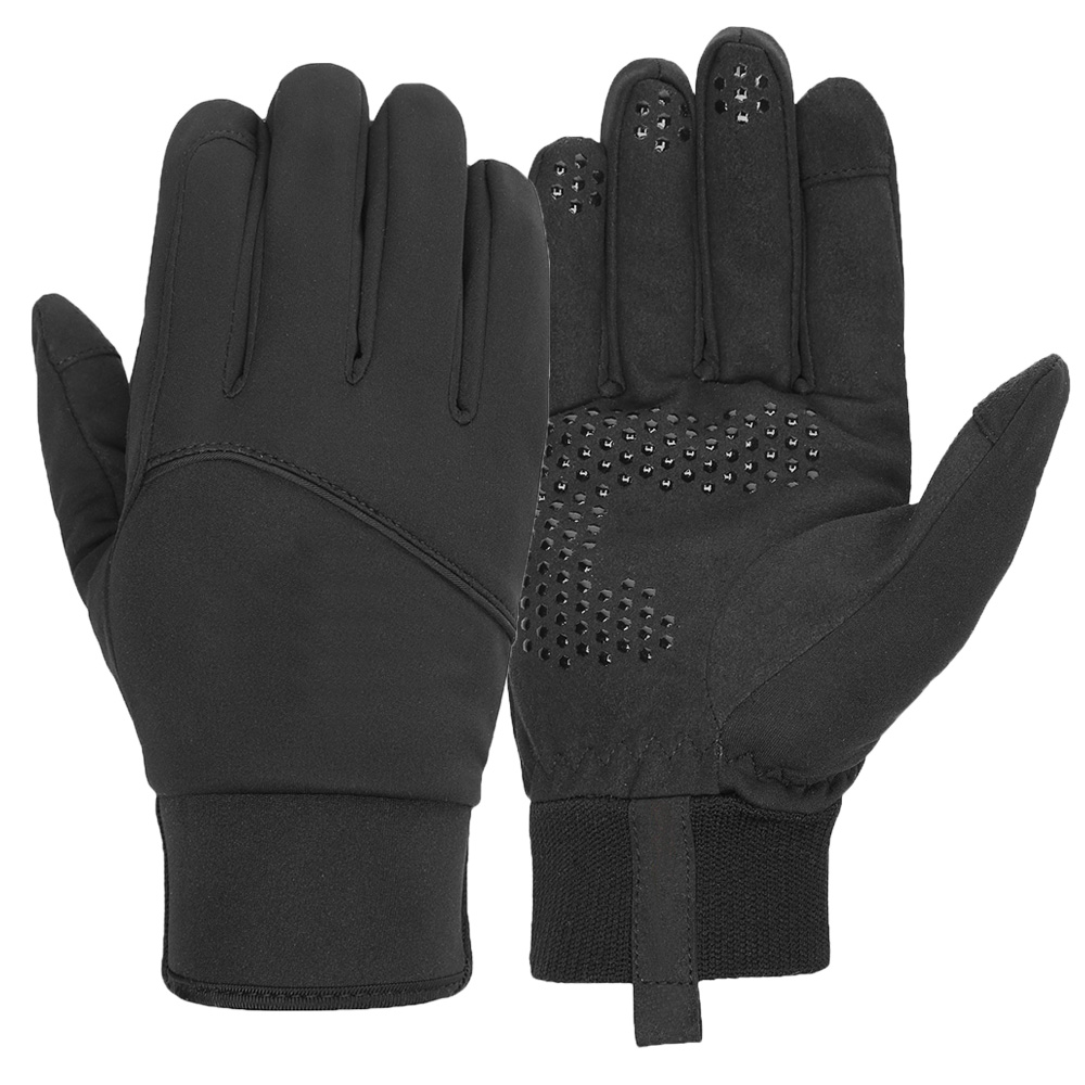 Black full finger windproof Bike gloves daily life gloves with grip silicone gel
