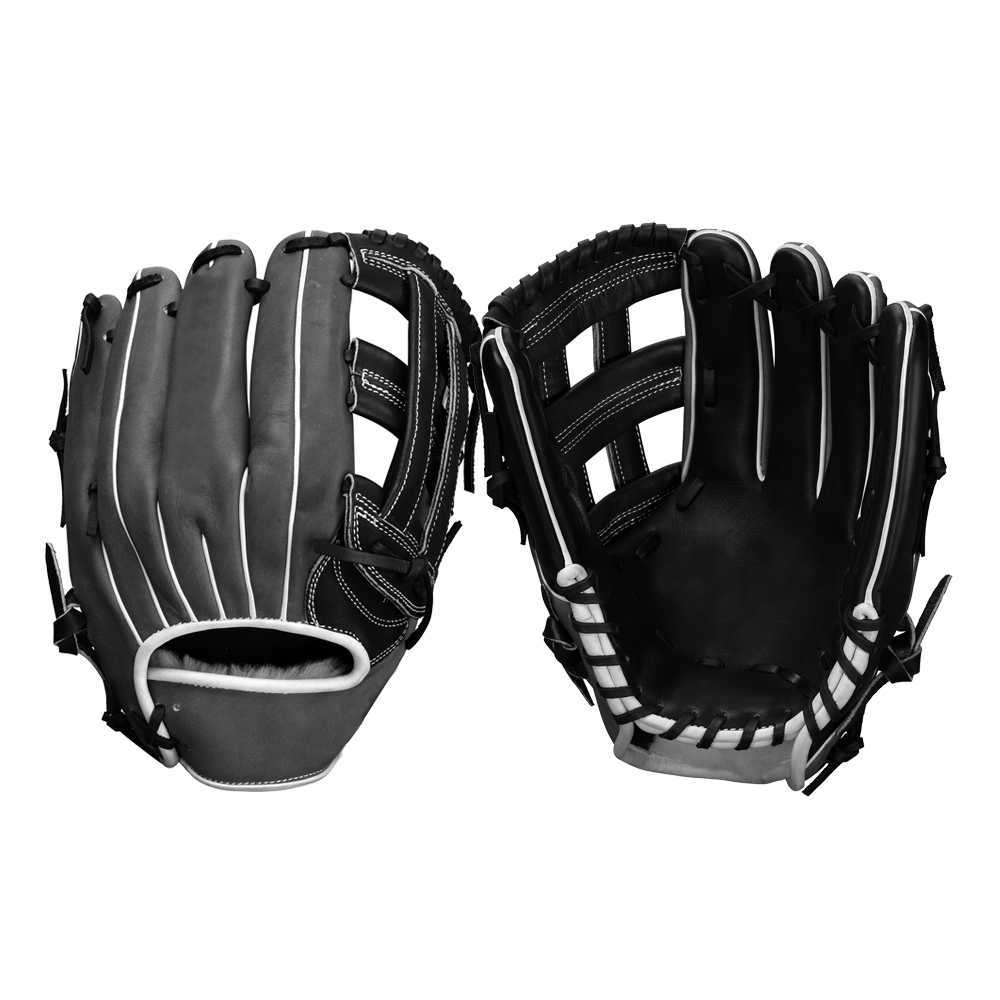 Grey color H web baseball gloves cowhide leather baseball gloves