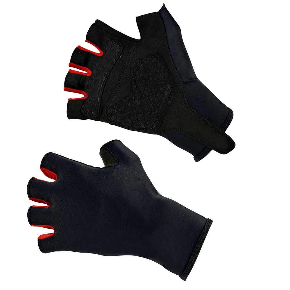 black short fingered cycling gloves with gel inserts cycling gloves