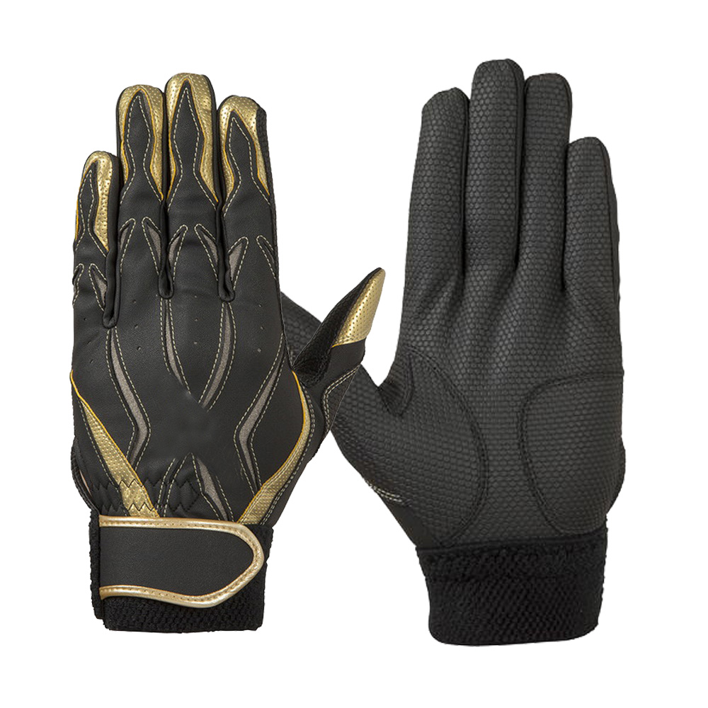 good quality baseball batting gloves black leather men's batting gloves