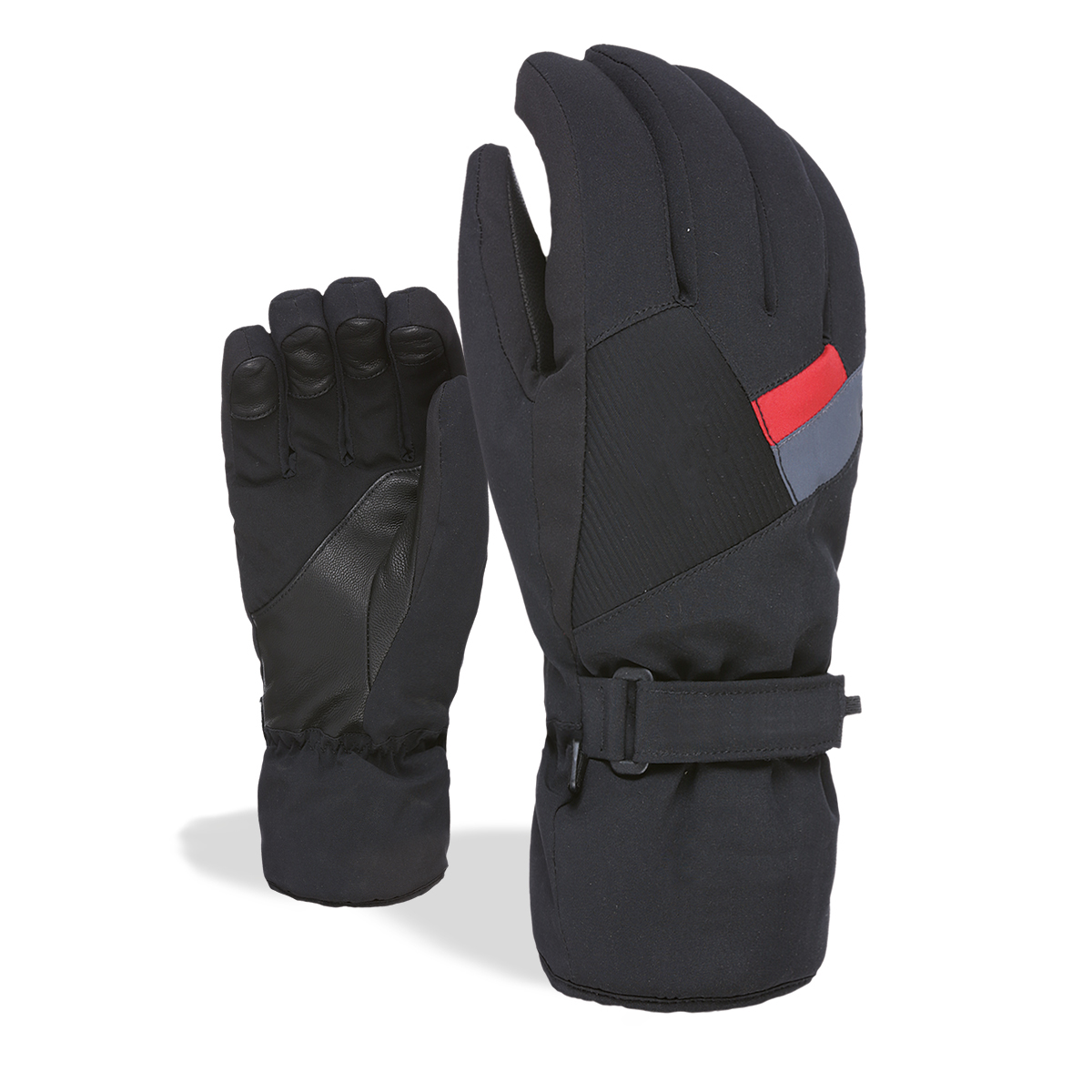 New good price water&windproof warm leather palm touchscreen winter ski gloves