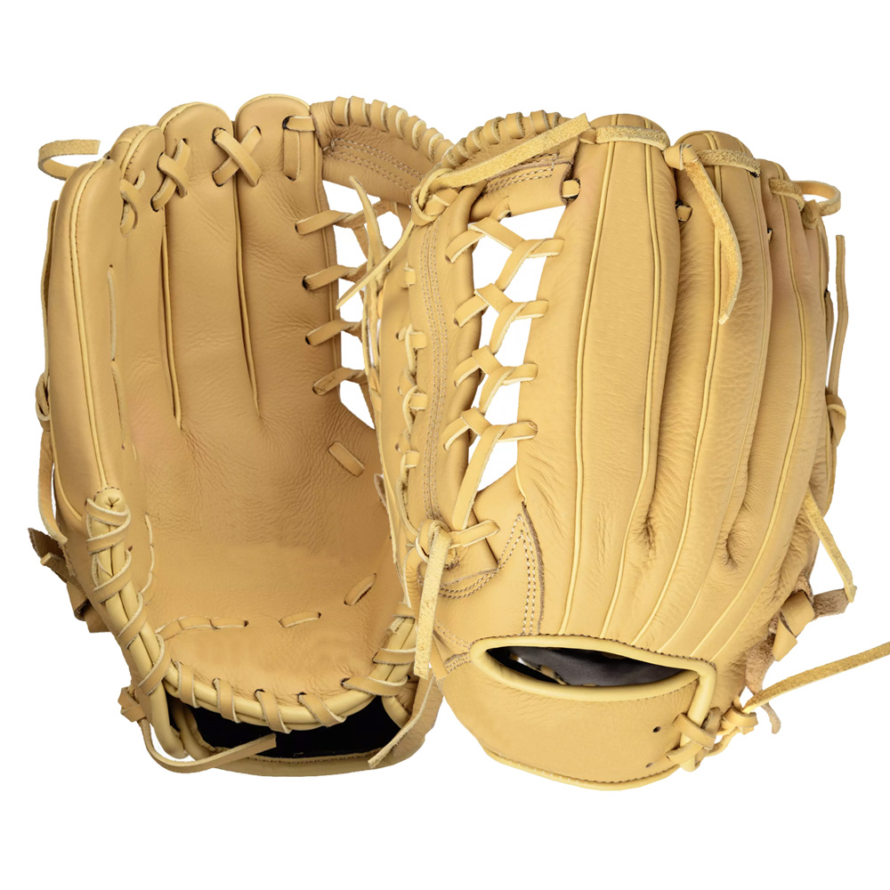 High quality camel leather baseball glove right handed baseball gloves