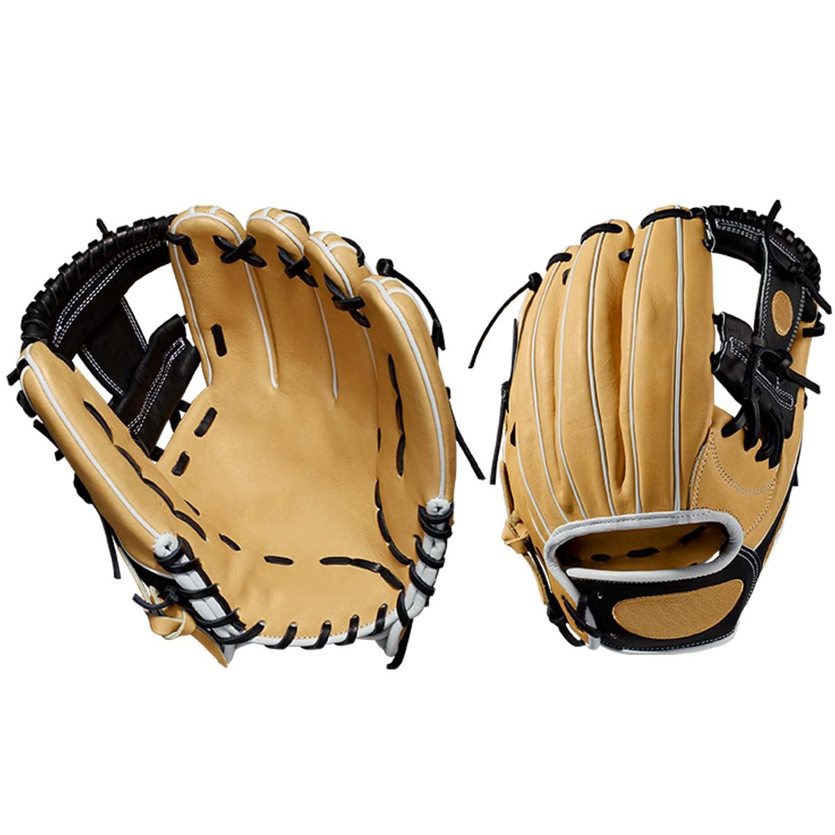 Infield full leather durable camel color 11.75" baseball gloves