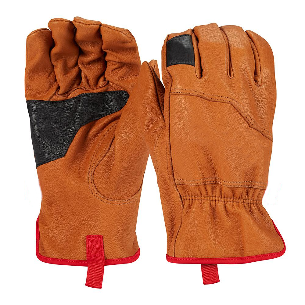 Heavy-duty work gloves orange color with XXL Keystone thumb leather safety gloves