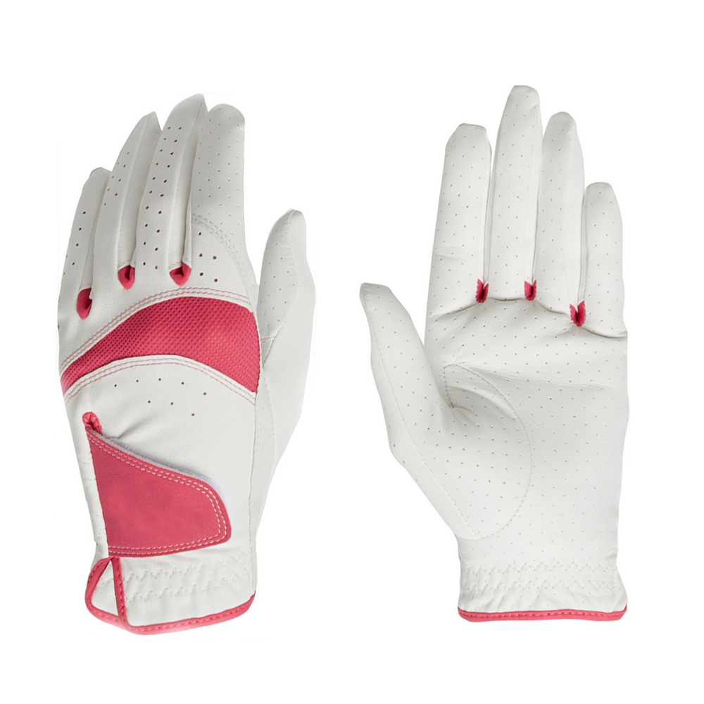 Soft cabretta leather golf gloves women's golf gloves pink