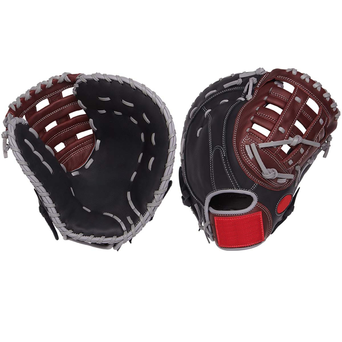 12.5" Full leather soft antiwear right hand throw baseball gloves
