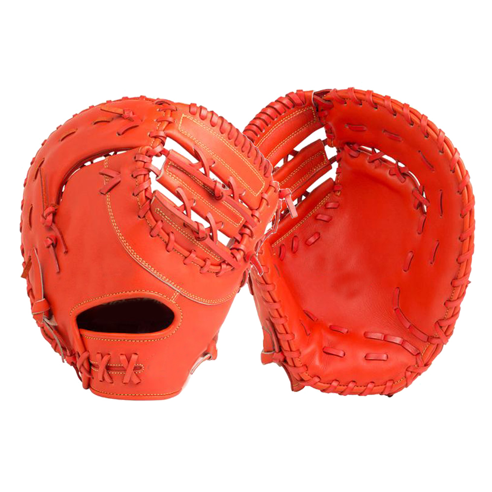 High quality Japan kip leather first base mitt orange custom baseball gloves