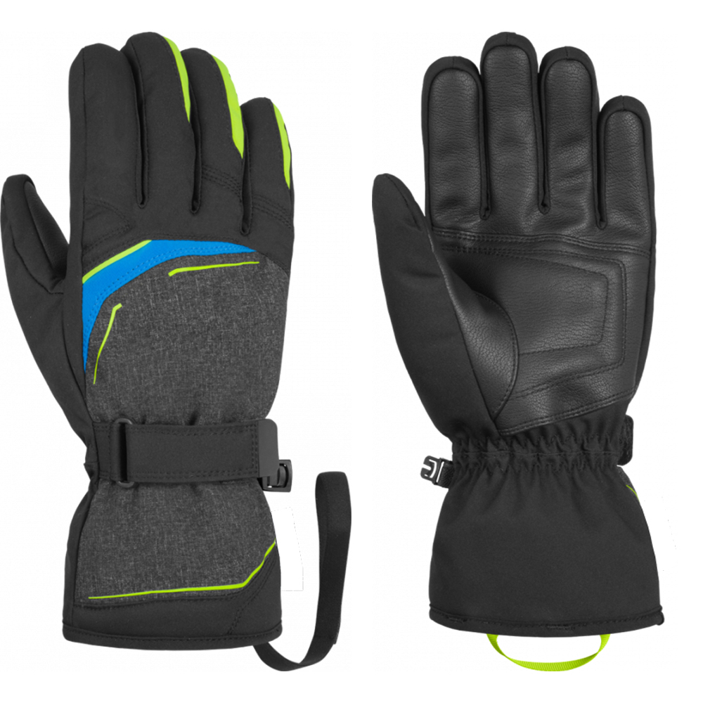 Softshell leather palm comfortable warm waterproof ski gloves