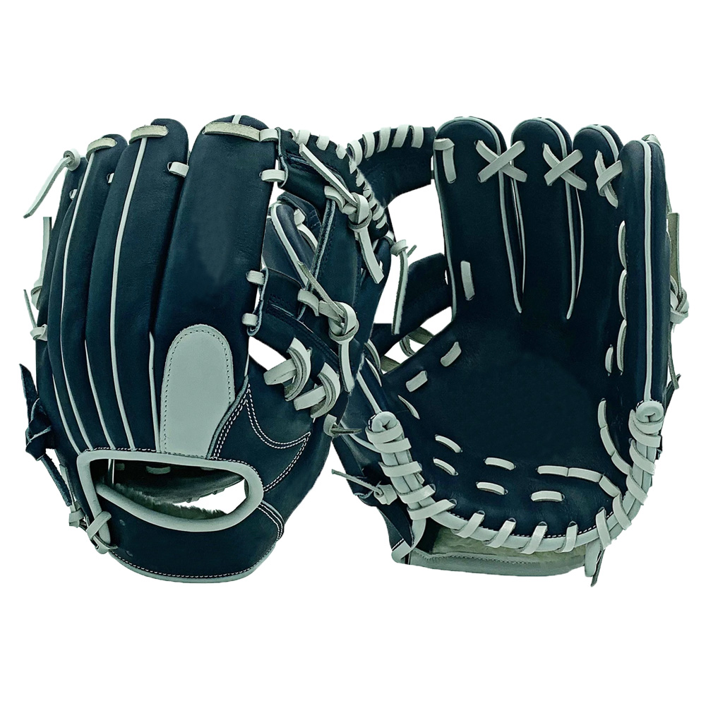 Custom fit handcrafted baseball glove with dual palm Classic black and white baseball glove