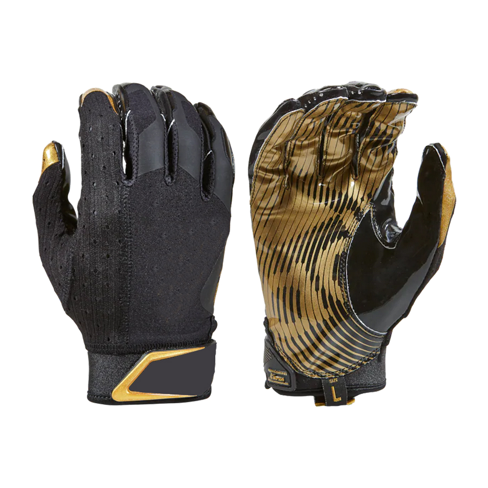 Black american football gloves sticky adult footall gloves
